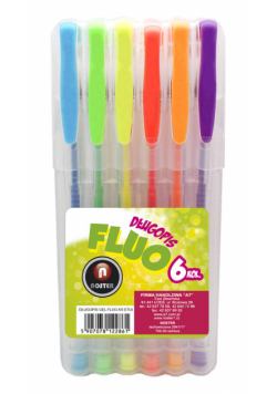 Długopis GEL FLUO w etui 6 kolorów