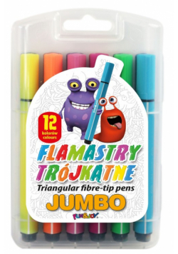 Flamastry trójkątne Jumbo 12 kolorów