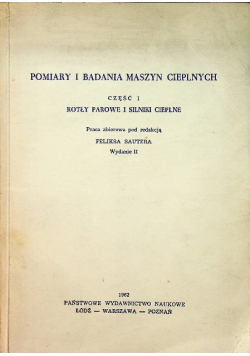 Pomiary i badania maszyn cieplnych Część I