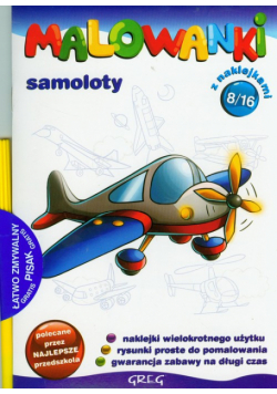 Malowanki 8 Samoloty + pisak
