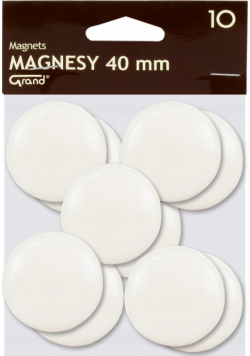 Magnesy 40 mm białe 10 sztuk