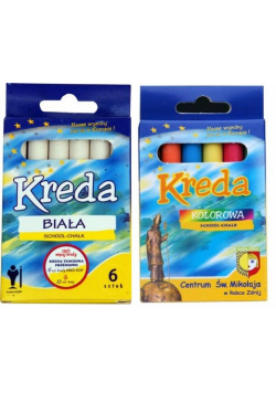 Kreda okrągła biała 6 sztuk
