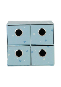 Pudełko na biurko z 4 szufladkami Sweet Blue