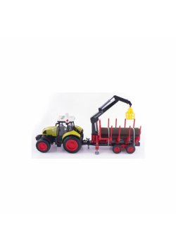 Traktor z przyczepą HDS do przewozu drzewa