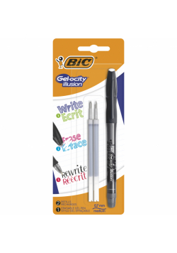 Długopis wymazywalny Gel-ocity illusion BIC czarny blister 1+2szt