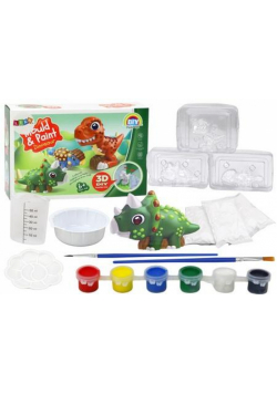Odlewy gipsowe Dinozaury 3D z farbami DIY