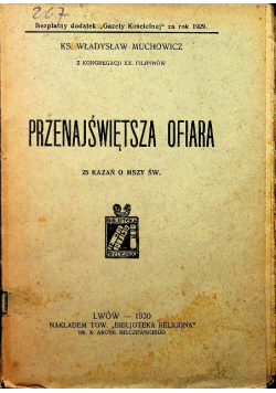 Przenajświętsza ofiara 1930 r.