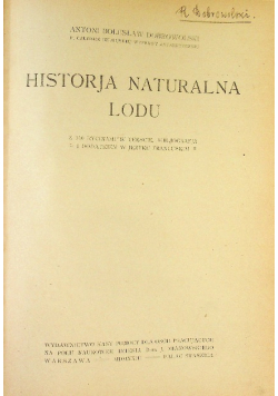 Historja naturalna lodu 1923 r.