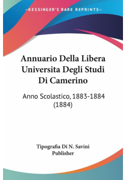 Annuario Della Libera Universita Degli Studi Di Camerino