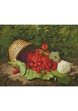 Diamentowa mozaika - Koszyk z truskawką 40x50cm