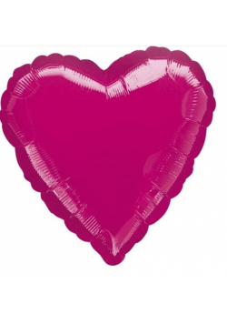 Balon foliowy metalik fuksja serce 43cm