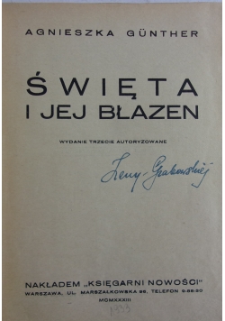 Święta i jej błazen, 1933 r.
