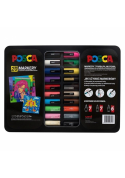 Markery w metalowym etui 20 kolorów POSCA