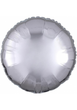 Balon foliowy metalik srebrny okrągły 43cm