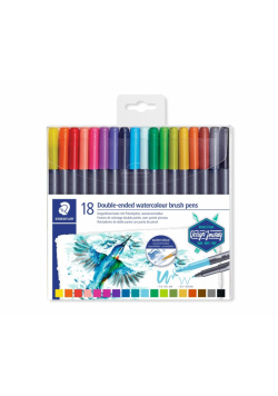 Flamastry Staedtler Design Journey dwustronne brush pen do akwareli 18 kolorów