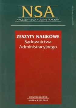 Zeszyty Naukowe Sądownictwa Administracyjnego nr 1/2010