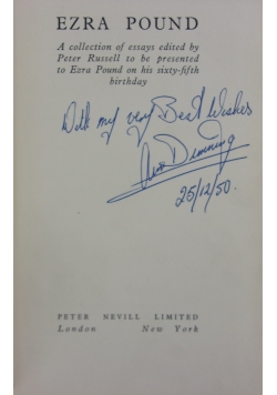 Ezra Pound Collection of Essays Edited By Peter Russell, 1950 r.
