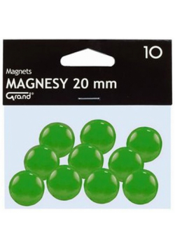 Magnesy 20 mm zielone 10 sztuk