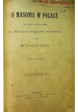 O Masonii w Polsce 1889 r.