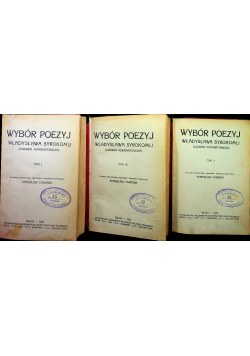Syrokomli Wybór Poezyj Tom I do III 1923 r.