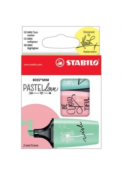 Zakreślacz Boss mini pastellove 3 kol. STABILO