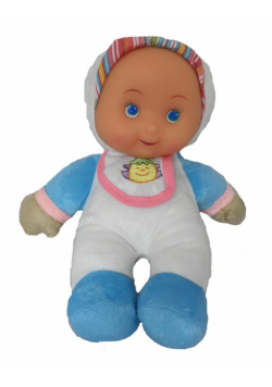 Mięciutka lalka bobas biała 25 cm