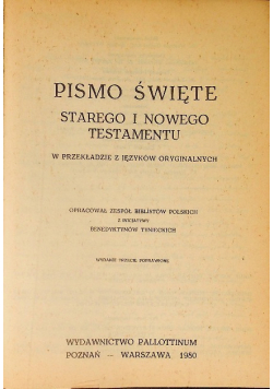 Pismo Święte Starego i Nowego Testamentu