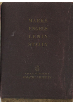 Mała biblioteka wiedzy Książki i wiedzy Marks Engels Stalin Lenin Tom