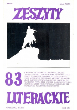 Zeszyty Literackie 83 Nr 3/03