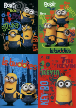 Zeszyt A5 Minionki w trzy linie 16 kartek 15 sztuk mix