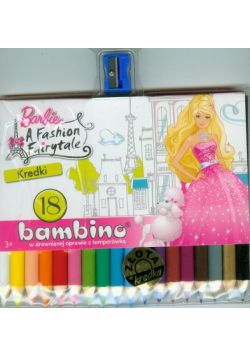 Kredki Bambino drewniane 18 kolorów z temperówką Barbie