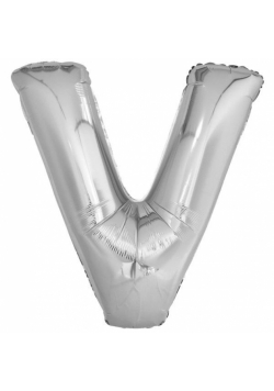 Balon foliowy litera V srebrna 78x86cm