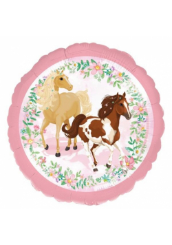 Balon foliowy Beautiful Horses okrągły 43cm