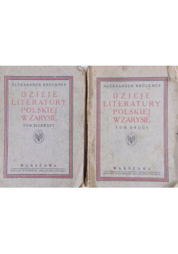 Dzieje literatury polskiej w zarysie Tom I i II 1924 r.