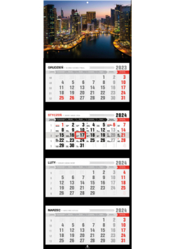 Kalendarz 2024 czterodzielny. City Dubai