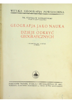 Geografja jako nauka i dzieje odkryć geograficznych 1935 r.