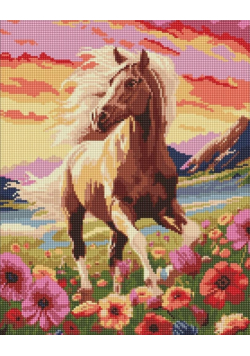 Diamentowa mozaika - Wykwintny koń 40x50cm