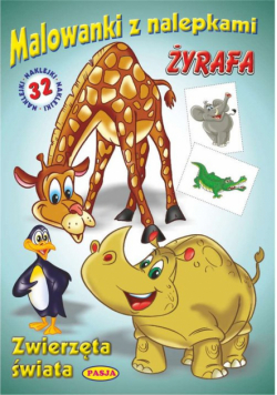Malowanki z nalepkami - Zwierzęta świata Żyrafa