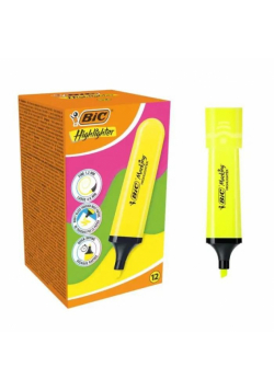 Zakreślacz Highlighter żółty neon (12szt) BIC