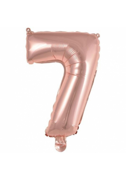 Balon foliowy mini cyfra 7 różowe złoto 30x40cm