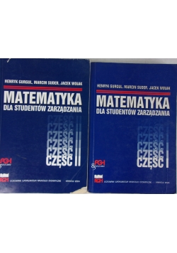 Matematyka dla studentów zarządzania, Cz.1-2