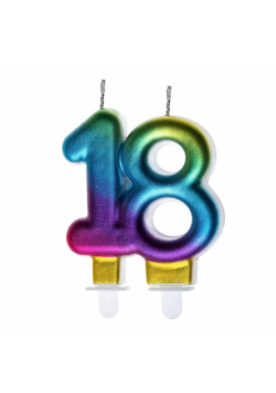 Świeczka urodzinowa 18 kolorowa