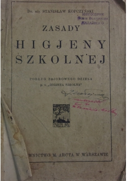 Zasady Higjeny Szkolnej, 1924r.
