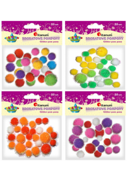 Pompony brokatowe 25 sztuk
