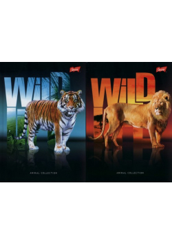 Brulion A5 Wild Life w kratkę 96 kartek 5 sztuk mix