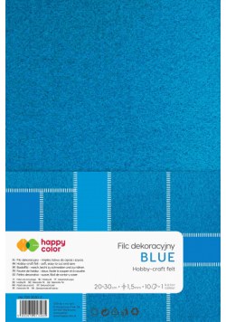 Filc dekoracyjny 20x30 cm 10 ark. niebieski Happy Color