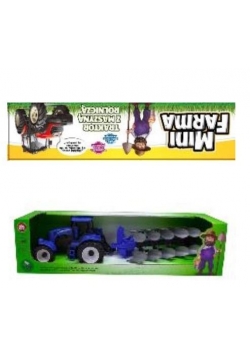 Mini Farma Traktor z maszyną roliczą niebieski