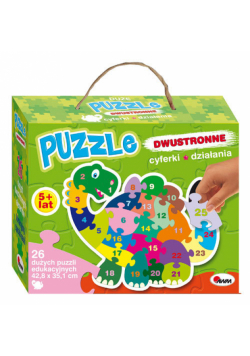 Puzzle dwustronne Cyferki działania dinozaur