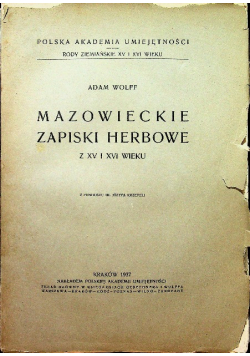 Mazowieckie zapiski herbowe 1937 r.