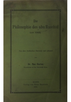 Die Philosophie des abu Raschid, 1910 r.